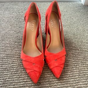 Franco Sarto Women’s Suede Heels In Coral